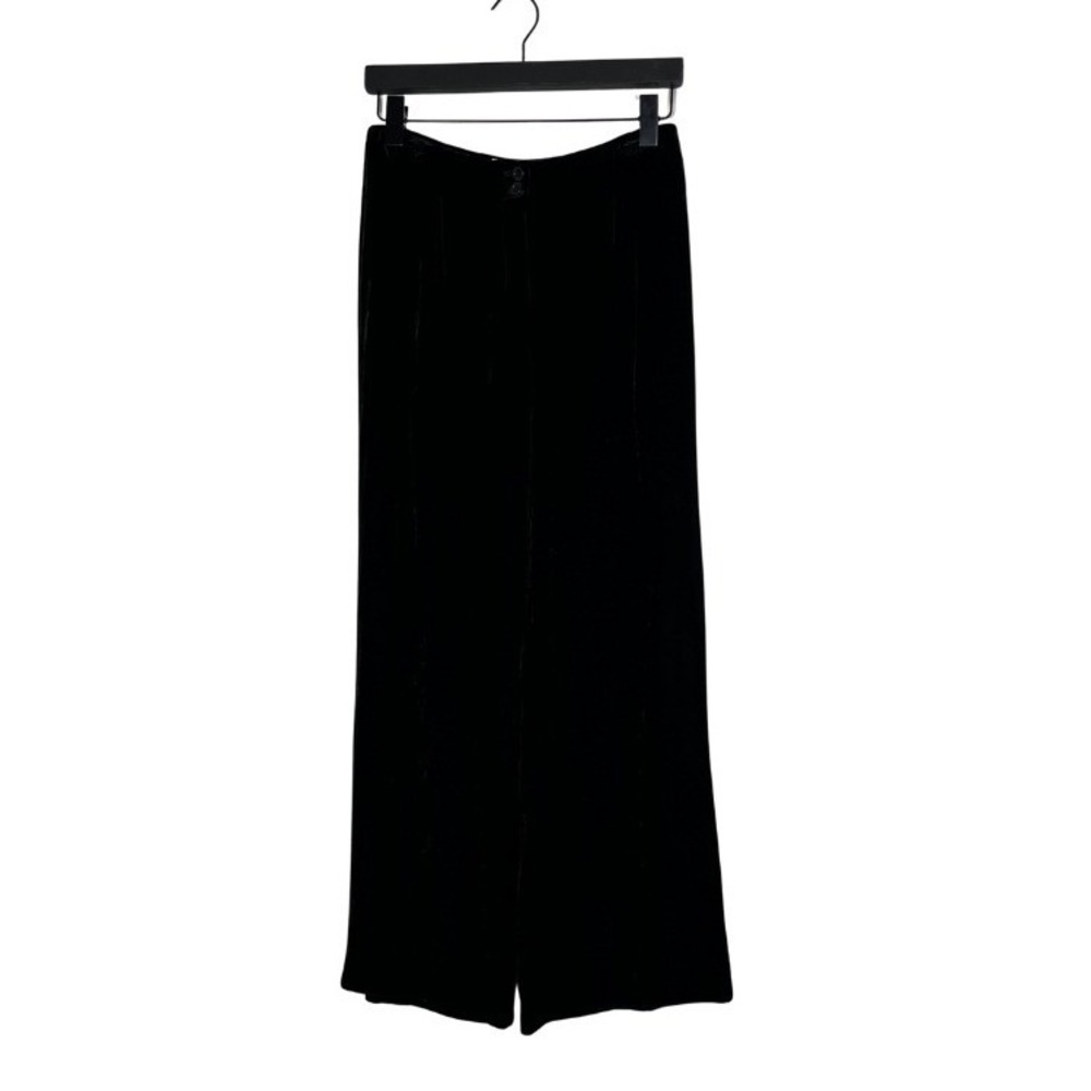 Talbots Petites Black Velvet Pants‎ Sz 4  Silk Blend Straight Leg Dress Pants